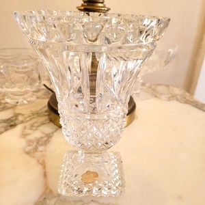 Kristaluxus crystal footed vase, vintage